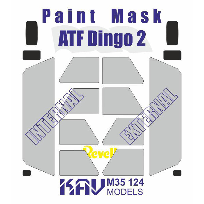 M35 124 KAV models 1/35 Paint mask for glazing ATF Dingo 2 (Revell)