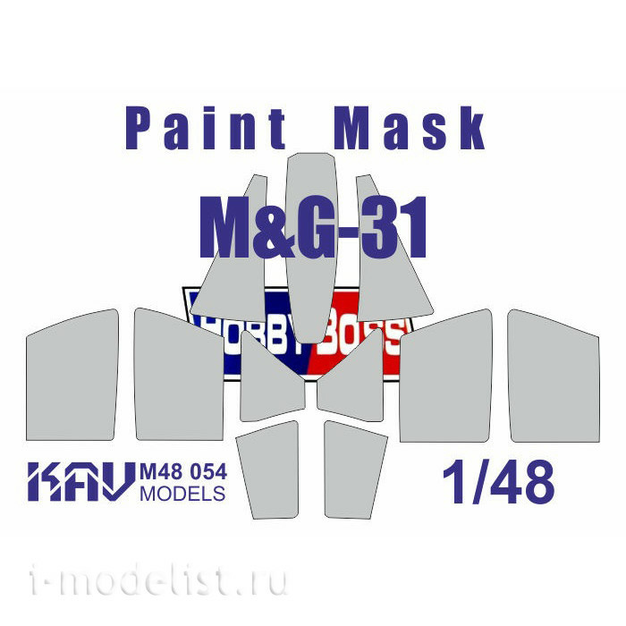 M48 054 KAV Models 1/48 Paint mask for glazing MiGG-31 (HobbyBoss)