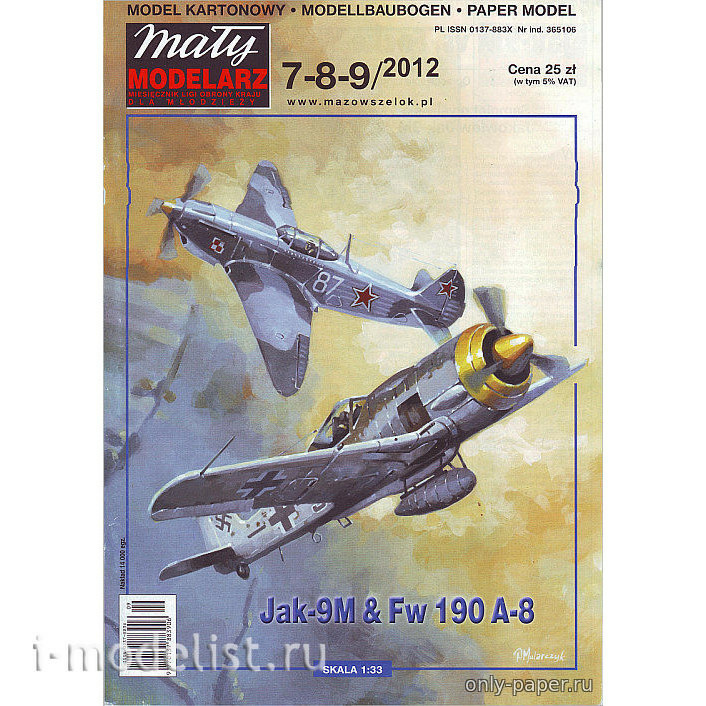 MM 7-8-9/2012 Maly Modelarz Jak-9M & Fw 190 A-8