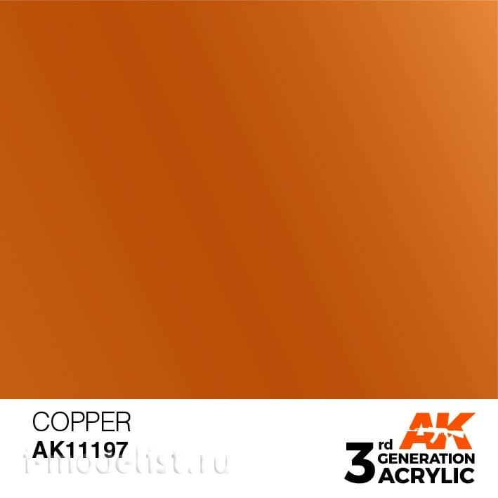 AK11197 AK Interactive acrylic Paint 3rd Generation Copper 17ml