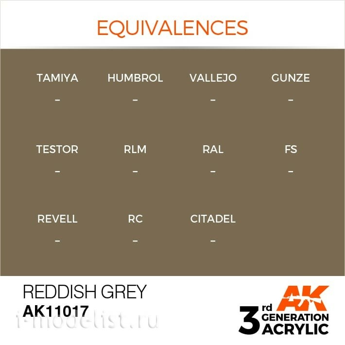 AK11017 AK Interactive acrylic Paint 3rd Generation REDDISH GREY 17ml