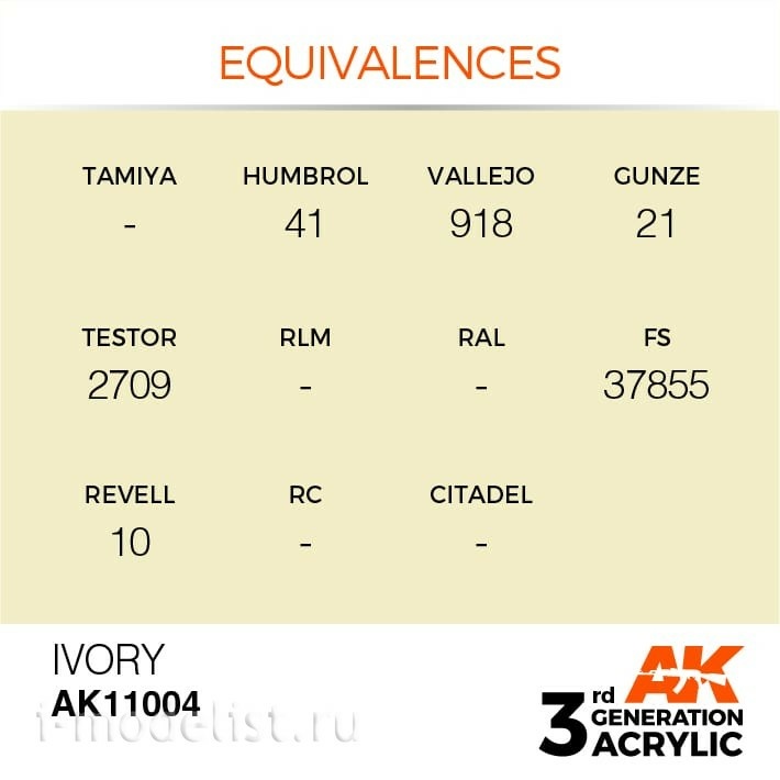 AK11004 AK Interactive acrylic Paint 3rd Generation Ivory 17ml