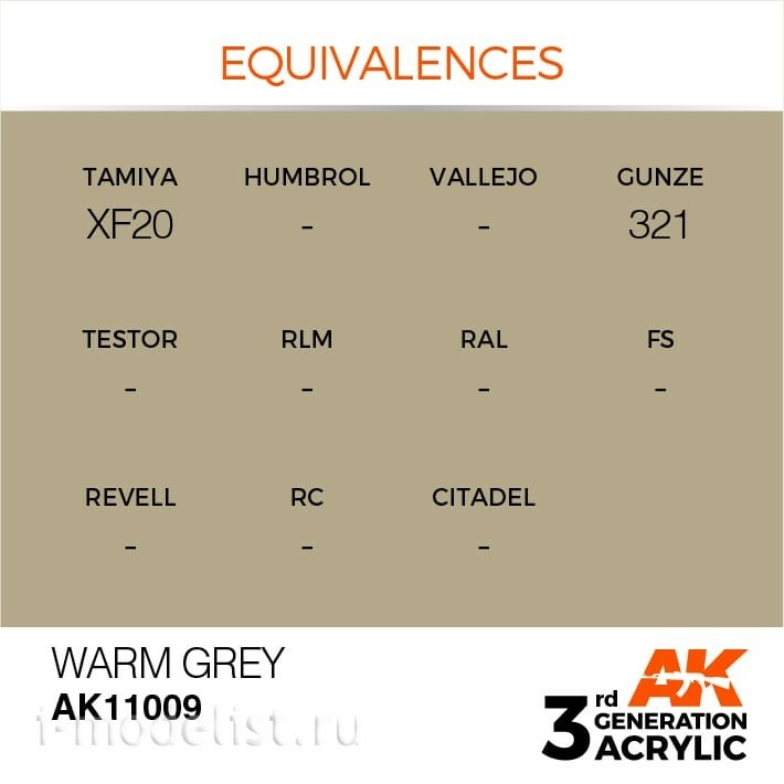 AK11009 AK Interactive acrylic Paint 3rd Generation Warm Grey 17ml