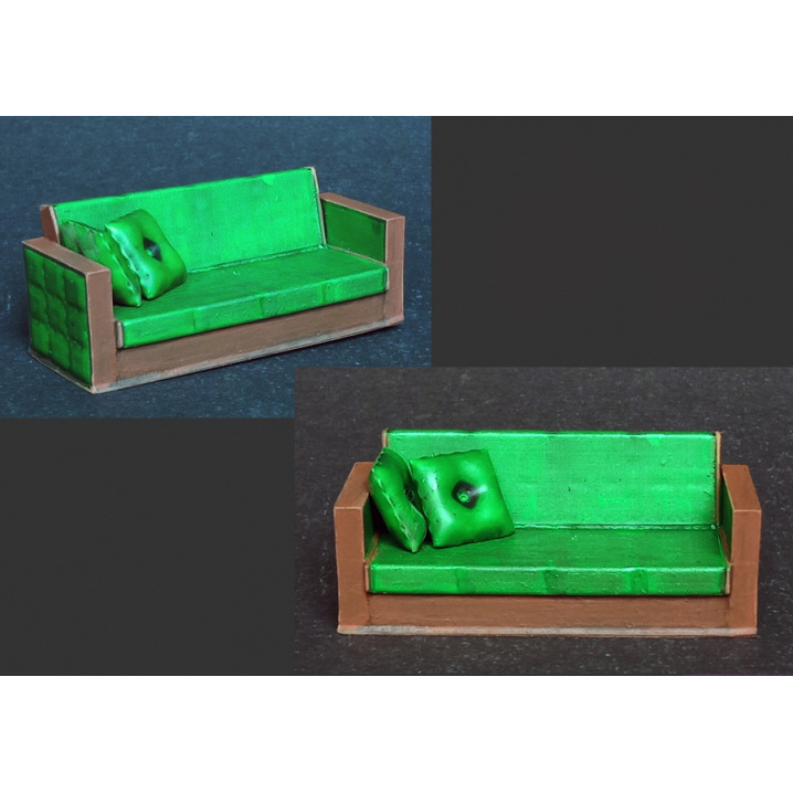 43013 Martin 1/43 Sofa + 2 pillows. Made in the USSR: 1960-70.