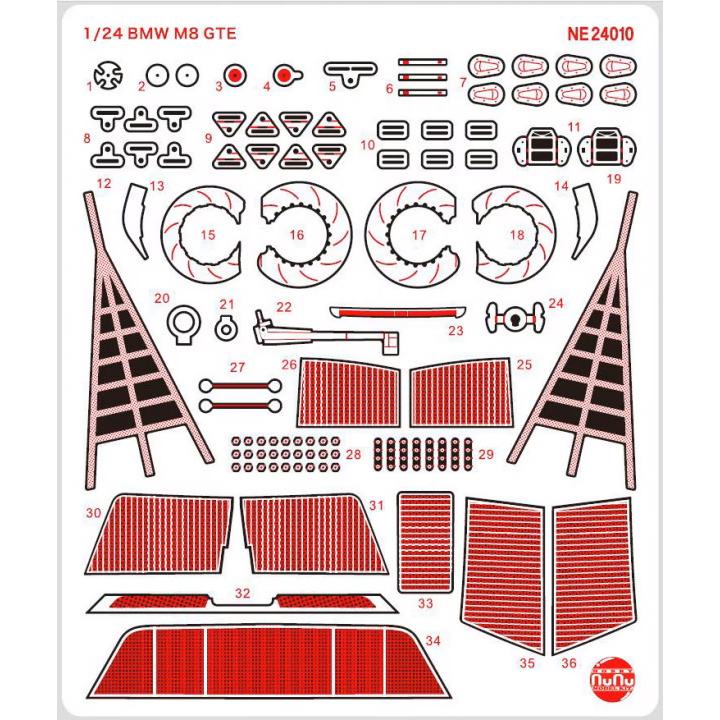 NE24010 NuNu 1/24 Detailing Kit for BMW M8 GTE