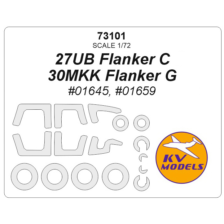 73101 KV Models 1/72 С-27UB Flanker C / -30MKK Flanker G (Trumpeter #01645, #01659) + masks for wheels and wheels