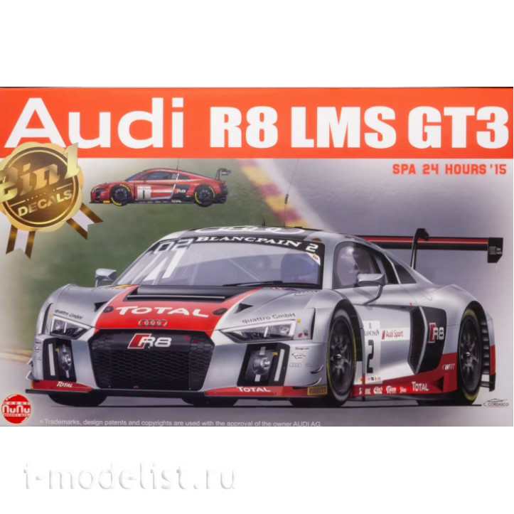 PN24004 NuNu 1/24 Audi R8 LMS GT3 Spa 24 Hours '15