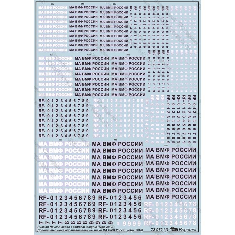 72072 Begemot 1/72 Additional OZ MA Russian Navy 