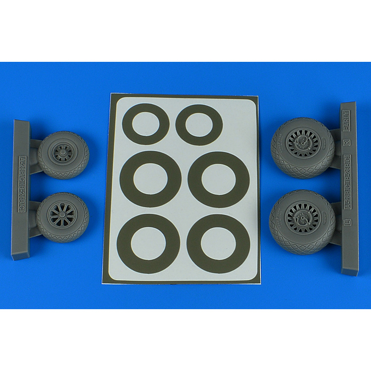 4847 Aires 1/48 A-26B/C (B-26B/C) Invader Wheels and Paint Mask - Early type Diamond Pattern