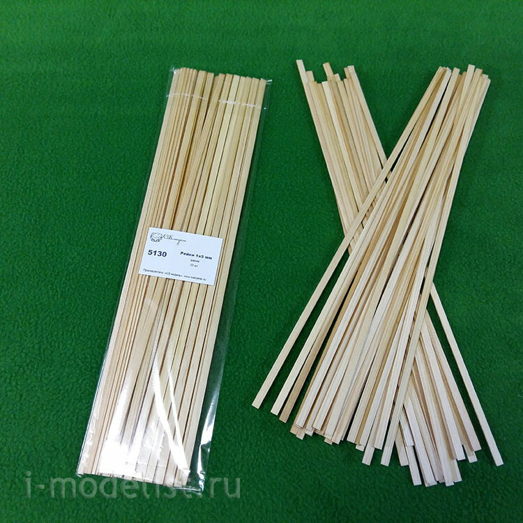 5130 Sbmodel Reiki 1x5 mm, length 300 mm, 50 PCs, pine
