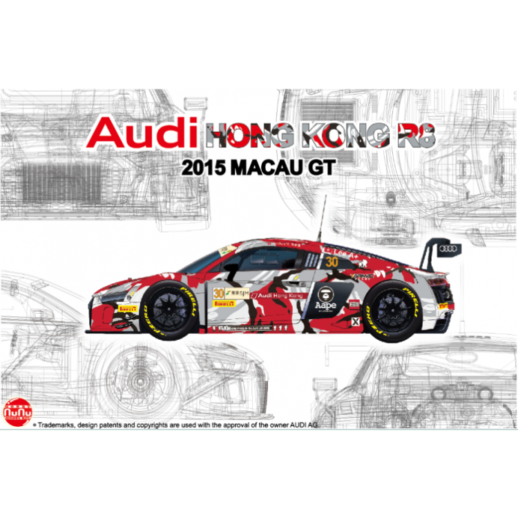 PN24028 NuNu 1/24 Car Audi R8 Hongkong 2015 Macau GT