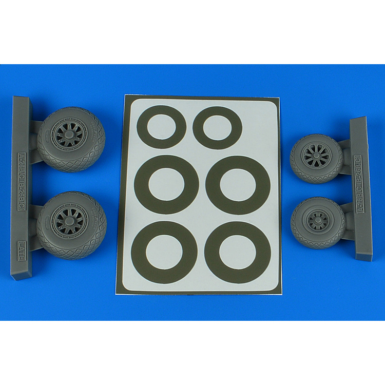 4849 Aires 1/48 A-26B/C (B-26B/C) Invader Wheels and Paint Mask Late Type - Diamond Pattern