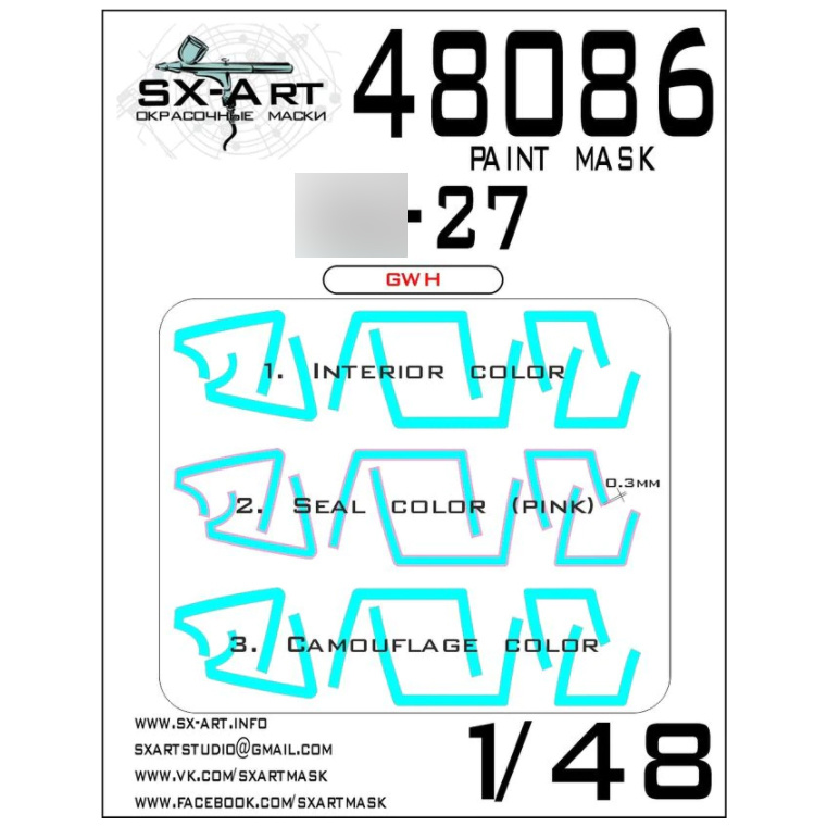 48086 SX-Art 1/48 Paint Mask С-27 (GWH)