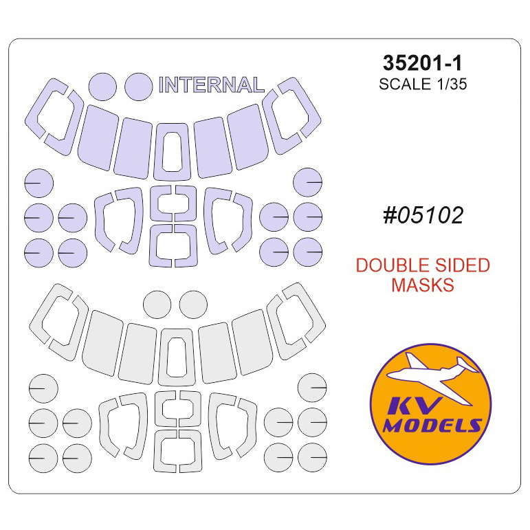 35201-1 KV Models 1/35 Double-sided paint mask for Mu-8 / Mu-17 + masks for wheels and wheels