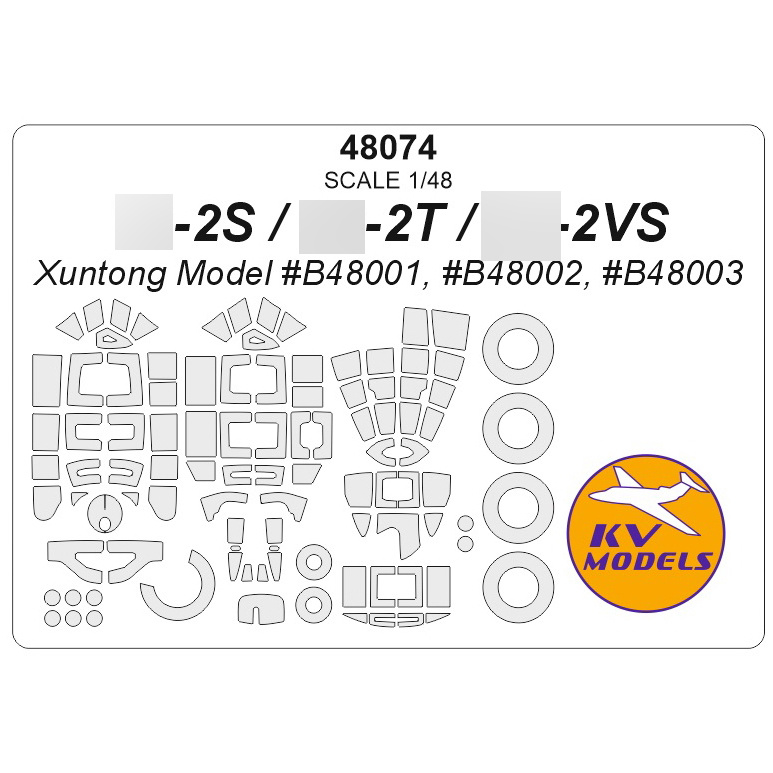 48074 KV Models 1/48 Tupolev-2BC / Tupolev-2C / Tupolev-2T (Xuntong Model #B48001, #B48002, #B48003) + masks for wheels and wheels