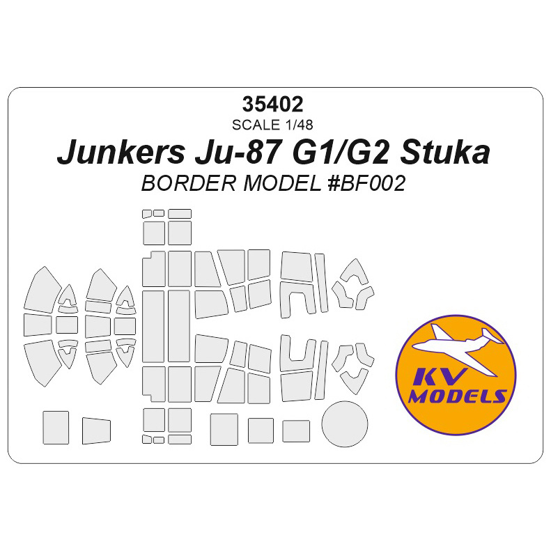 35402 KV Models 1/35 Окрасочная маска для Junkers Ju-87 G1/G2 Stuka (Border Model #BF002)