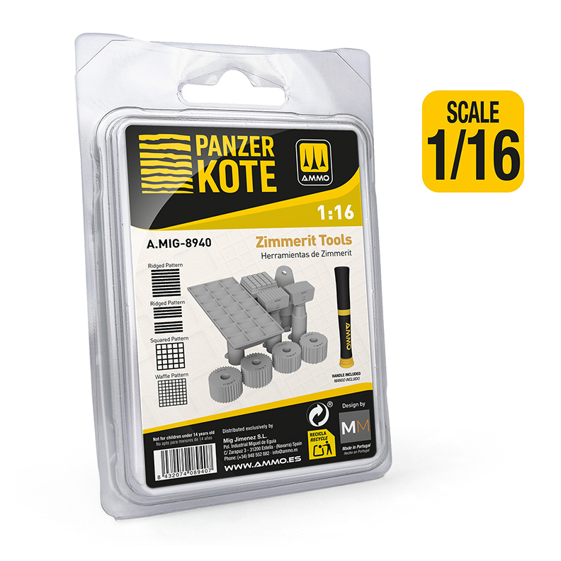 AMIG8940 Ammo Mig Инструмент для создания циммерита на моделях немецкой техники в 1:16 масштабе / Panzer Kote Zimmerit Tool for 1:16 WWII German Vehicles Tool