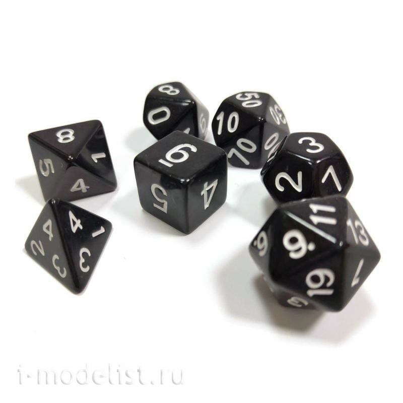 1142 Zvezda Set of 7 dice for role-playing games (black)
