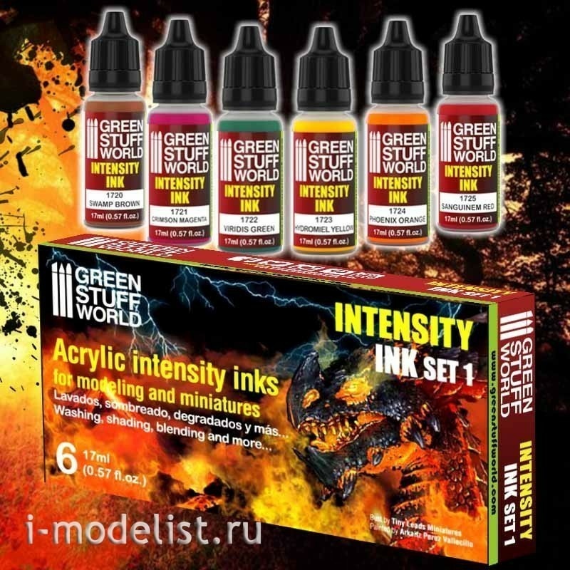 9351 Green Stuff World Set of 6 Intensive Inks, Set 1 / Set x6 Intensity Inks-Set 1