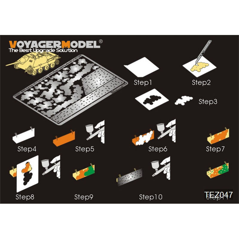 TEZ047 Voyager Model 1/35 Окрасочные маски для Notмецких AFV времен Второй мировой войны #3 (для Hetzer)