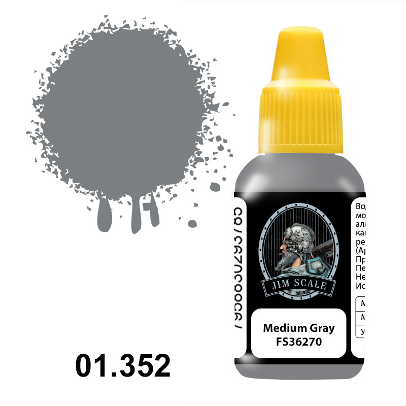01.352 Jim Scale Acrylic paint for airbrush color Medium Gray (FS36270), 18 ml.