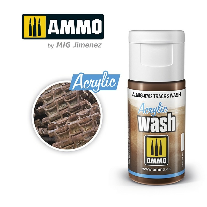 AMIG0702 Ammo Mig Acrylic Wash (Tracks) 15 ml / ACRYLIC WASH Tracks Wash