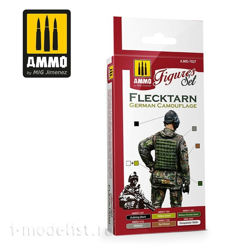 AMIG7037 Ammo Mig German Camouflage Color Set Flecktarn / Flecktarn German Camouflage Figures Set