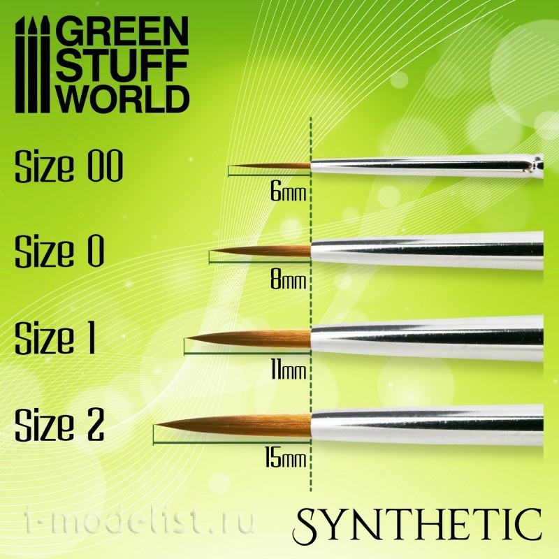 2331 Green Stuff World Synthetic Brush Size 2 / GREEN SERIES Synthetic Brush-Size 2