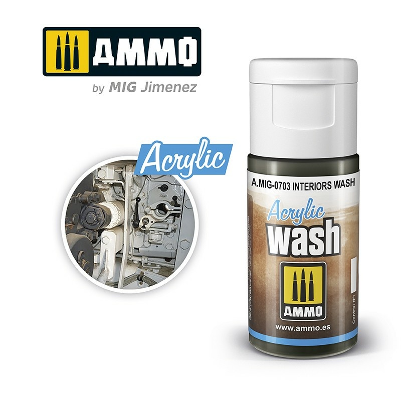 AMIG0703 Ammo Mig Acrylic Wash (Interior) 15 ml / ACRYLIC WASH Interiors Wash