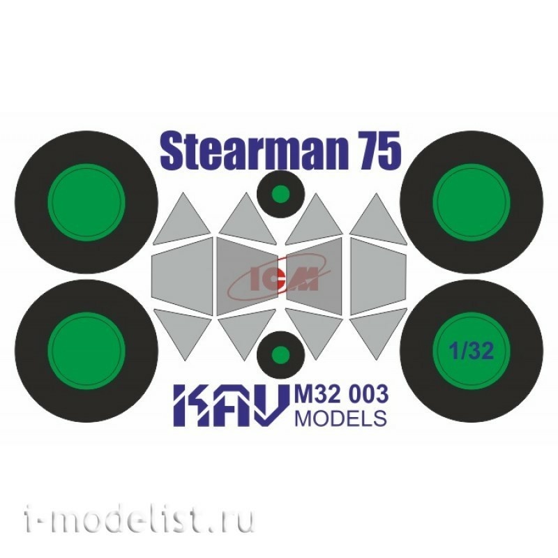 M32 003 KAV models 1/32 Paint mask for Stearman 75 Kaydet (ICM)