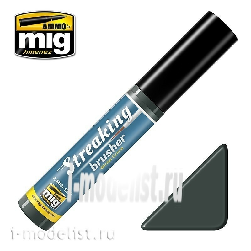 AMIG1255 Ammo Mig STREAKINGBRUSHER WINTER GRIME (paint with a thin brush applicator)
