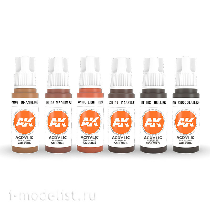 AK11605 AK Interactive acrylic paint set Rust Set