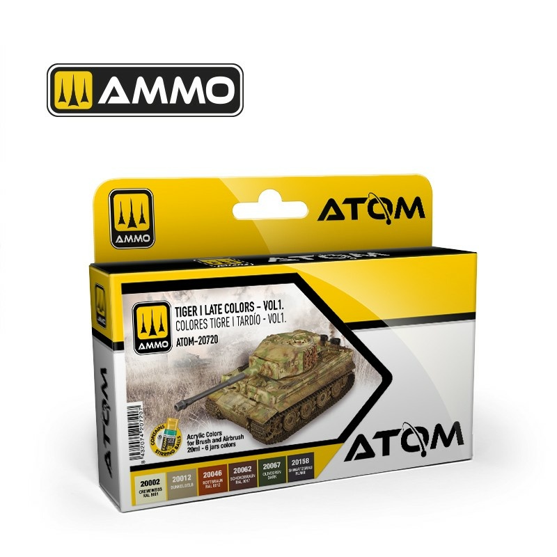 ATOM20720 Ammo Mig Набор ATOM поздние цвета Tiger I, часть 1 / Tiger I Late Colors Set Vol.1