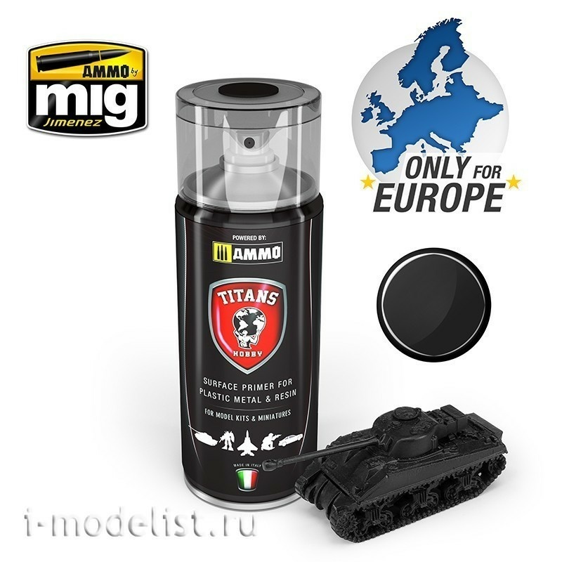 TTH100 Ammo Mig TITANS HOBBY: BLACK MATT PRIMER