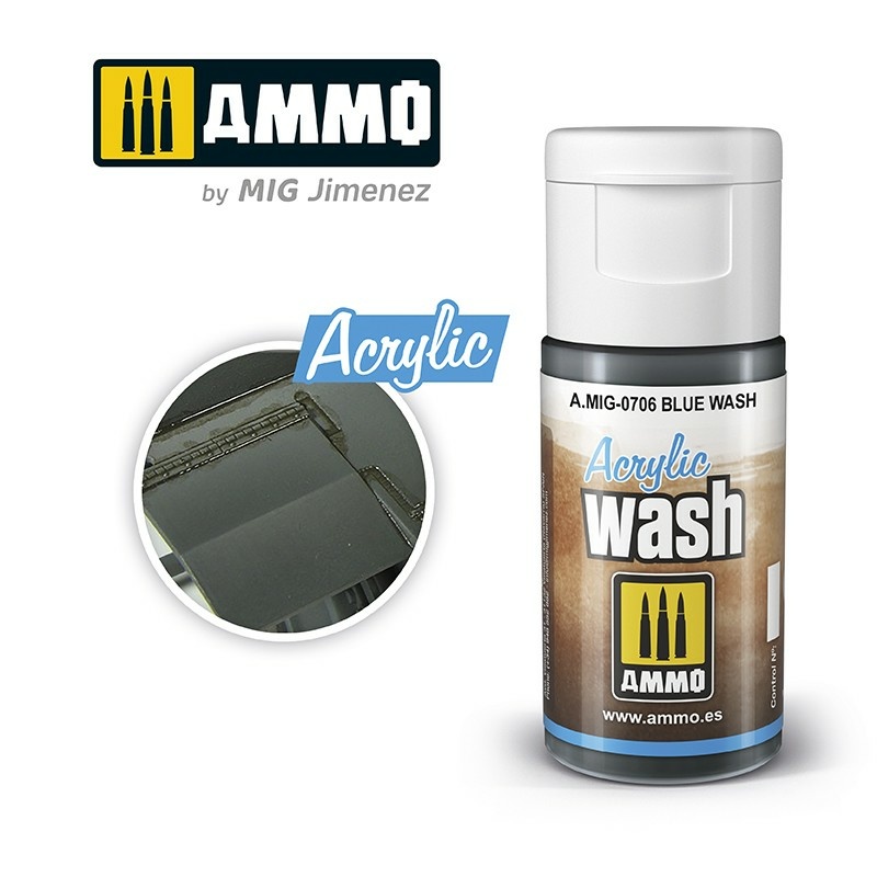 AMIG0706 Ammo Mig Acrylic Wash (blue) 15 ml / ACRYLIC WASH Blue Wash