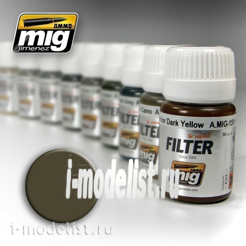AMIG1502 Ammo Mig Filter Dark grey for white (DARK GREY FOR WHITE)