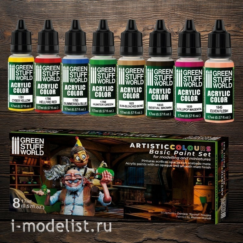 10120 Green Stuff World Basic Acrylic Paint Set / Paint Set-Basic