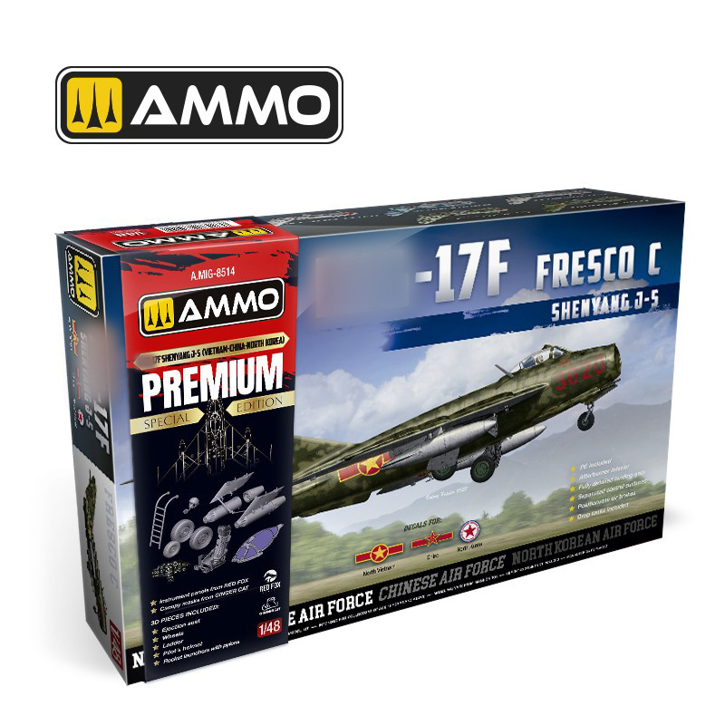 AMIG8514 Ammo Mig 1/48 Реактивный истребитель 17F Fresco C Shenyang J-5 (Вьетнам-Китай-Северная Корея), Premium Special Edition