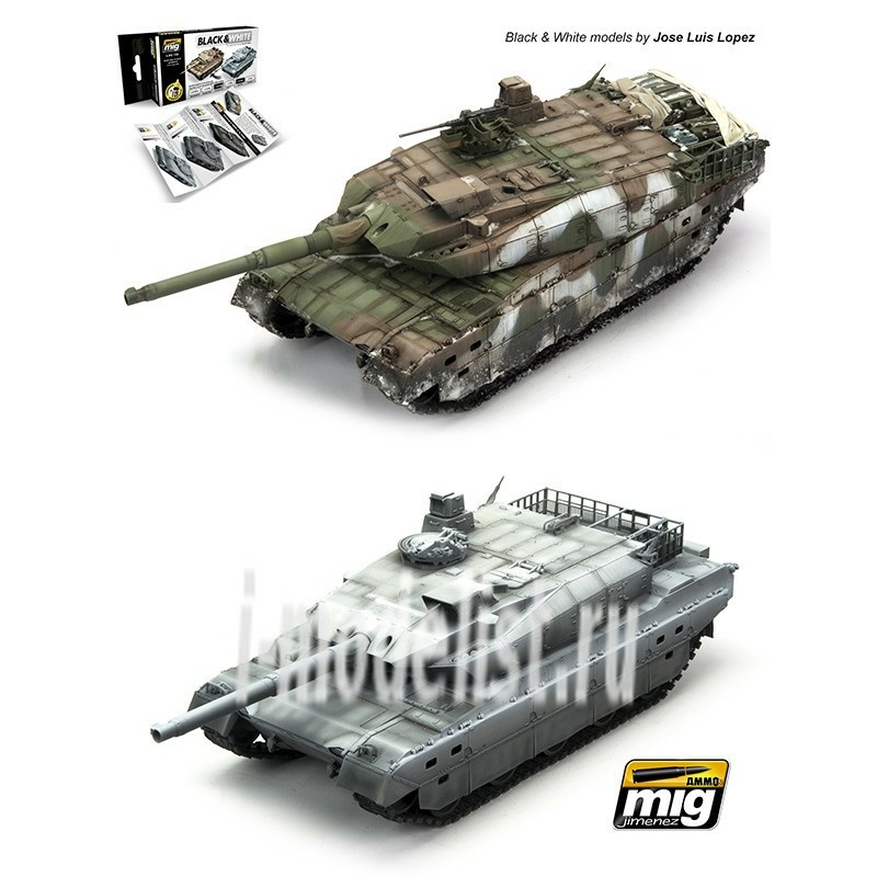 AMIG7128 Ammo Mig acrylic paint Set BLACK & WHITE TECHNIQUE SET (black & white technique)