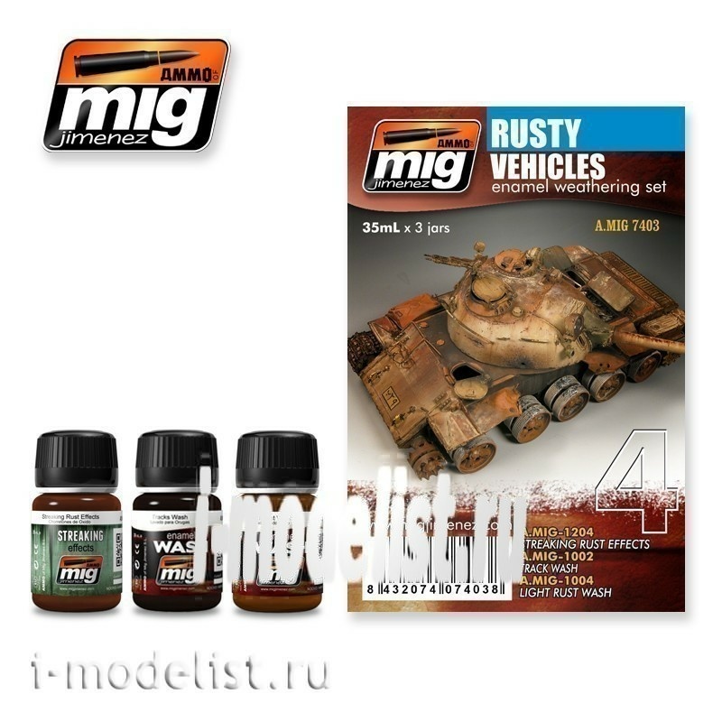 AMIG7403 Ammo Mig RUSTY VEHICLES Set (Rust on the technique)