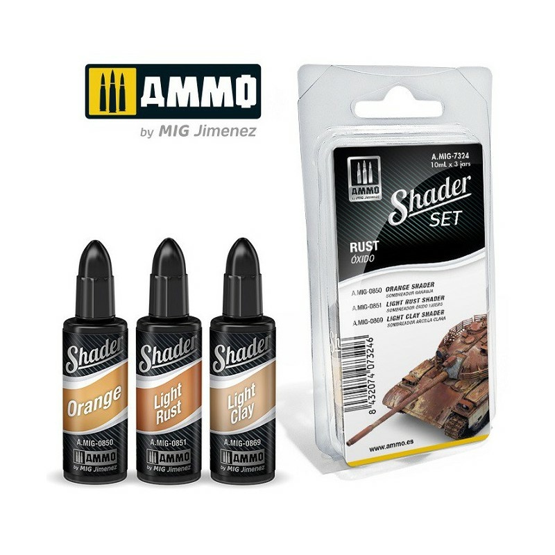 AMIG7324 Ammo Mig Paint Set SHADER Rust