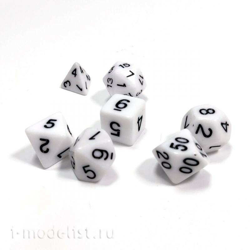 1141 Zvezda Set of 7 dice for role-playing games (white)