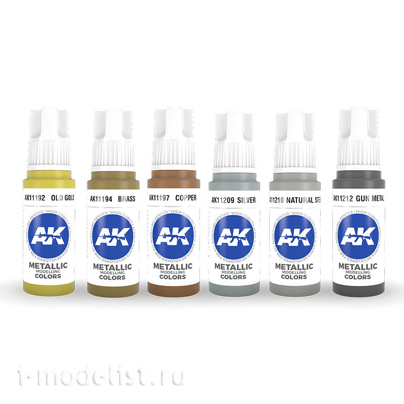 AK11608 AK Interactive acrylic paint set Metallics Colors Set