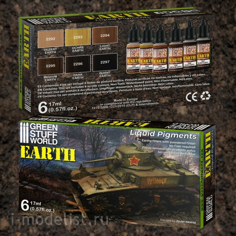 10128 Green Stuff World Liquid Pigments Set-Earth / Liquid Pigments Set-Earth