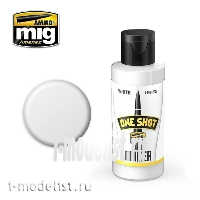 AMIG2022 Ammo Mig ONE SHOT PRIMER - WHITE (self-Leveling white primer solution) 60 ml.