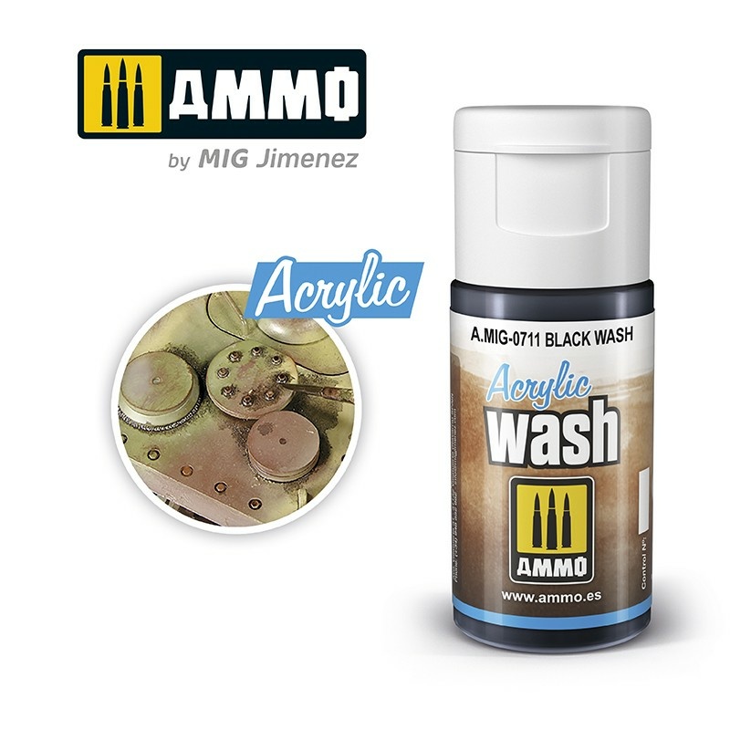 AMIG0711 Acrylic Wash (Black) 15 ml / ACRYLIC WASH Black Wash
