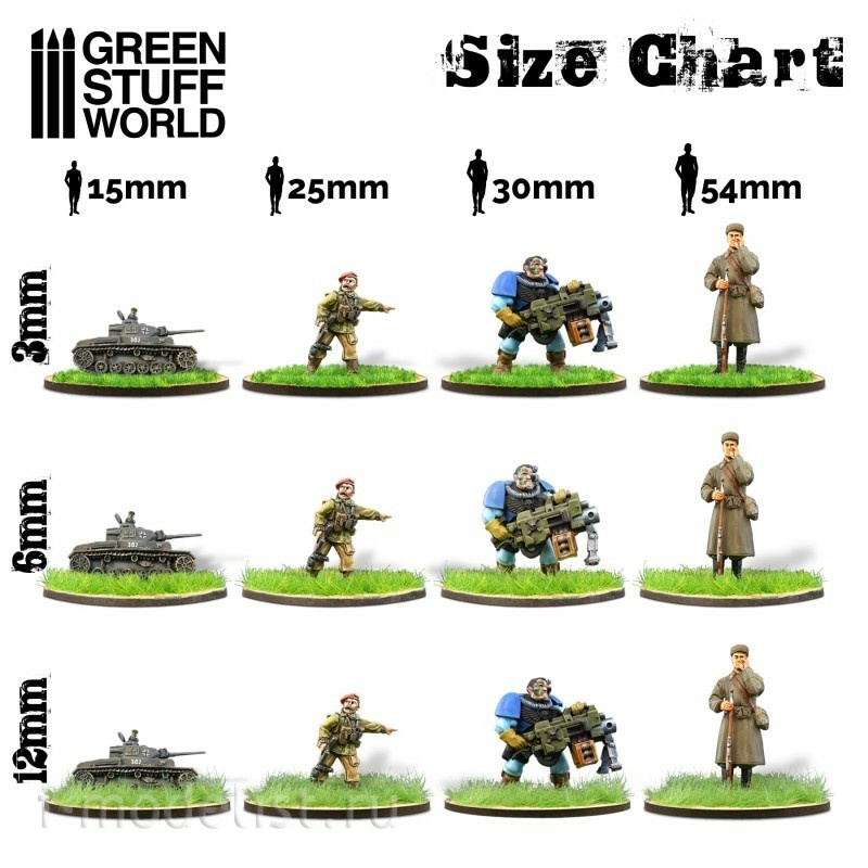 9066 Green Stuff World Green grass, 3 mm-180 ml / Static Grass Flock 3 mm - Medium Green - 180 ml