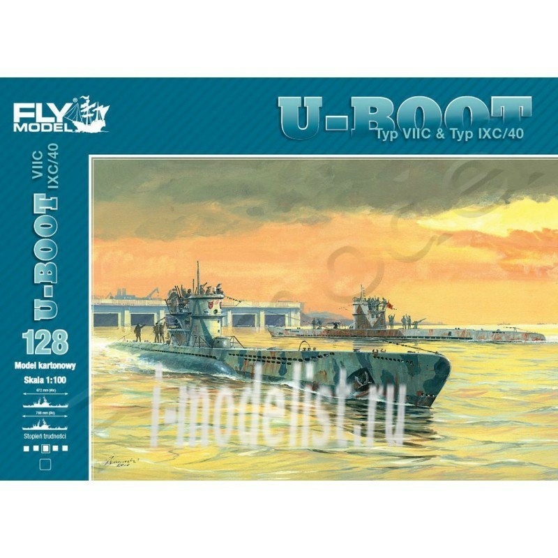 FL128 FLY Model 1/200 U-BOOT Typ VIIC and Typ IXC/40 