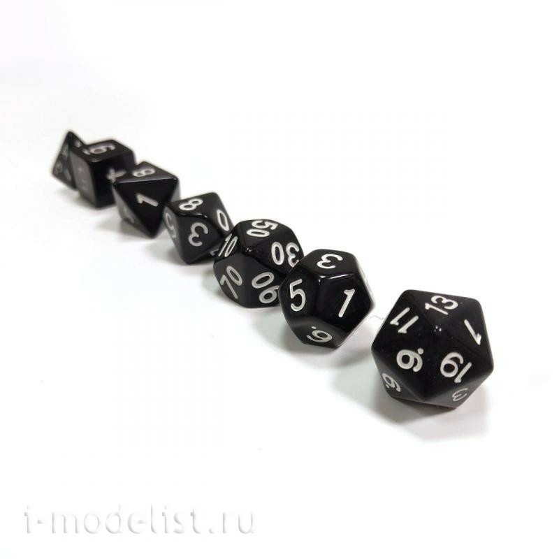 1142 Zvezda Set of 7 dice for role-playing games (black)