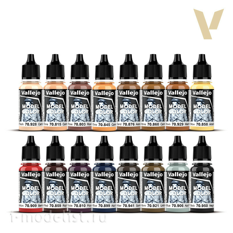 70258 Vallejo Набор красок Оттенки лица и кожи / Face & Skin Tones
